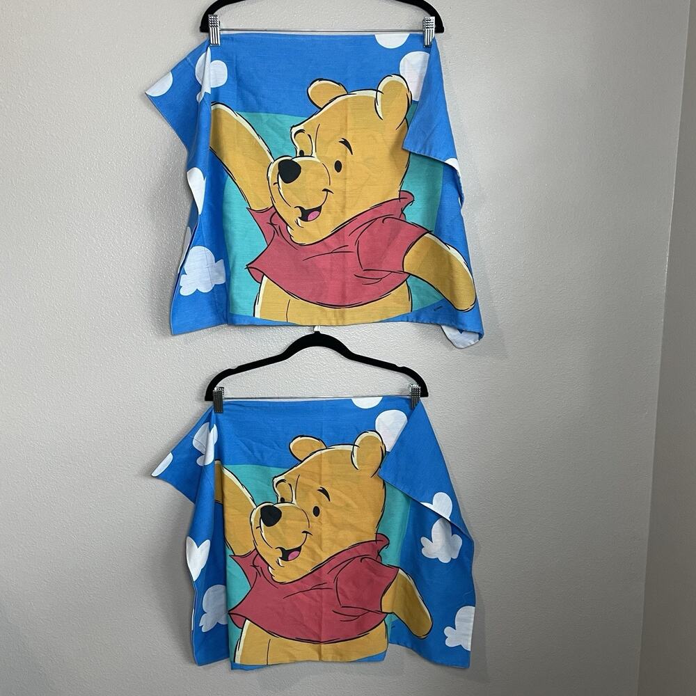 2 Vintage Disney Double Sides Pillowcase Set Winnie The Pooh Reverse Piglet